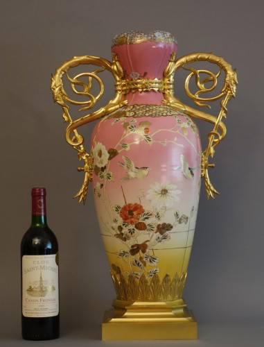Objet de décoration Cassolettes, coupe et vase - Paire de grands vases montés XIXe
