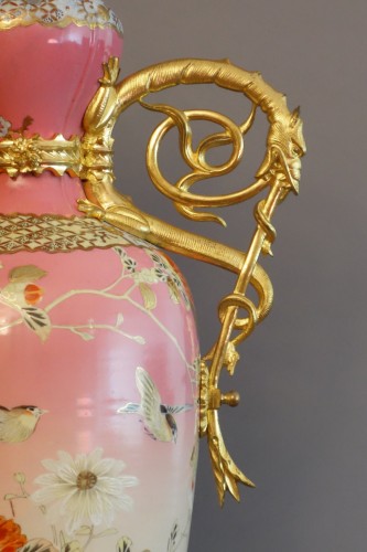 Paire de grands vases montés XIXe - Antiquités Garnier
