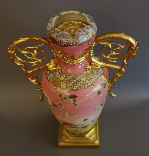 Paire de grands vases montés XIXe - 