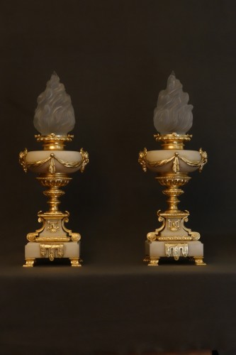 Paire de lampes fin XIXe - Luminaires Style 