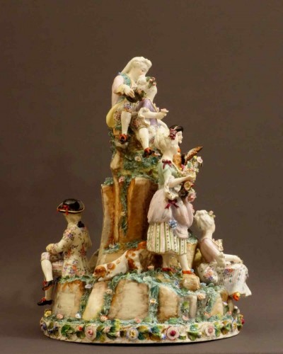 Surtout de table en porcelaine de Wallendorf, milieu XVIIIe - Céramiques, Porcelaines Style Louis XVI