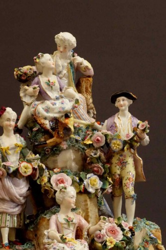 Antiquités - Surtout de table en porcelaine de Wallendorf, milieu XVIIIe