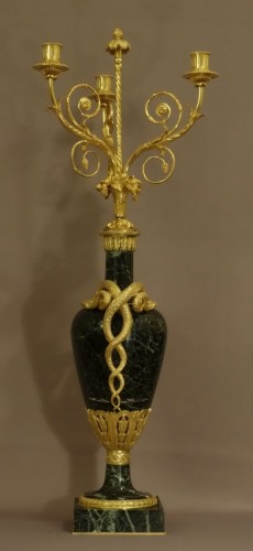 Paire d'importants candélabres XIXe - Antiquités Garnier