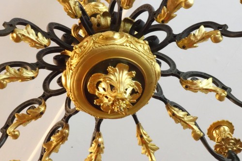 19th century - Chandelier With 12 Lights Restoration Period