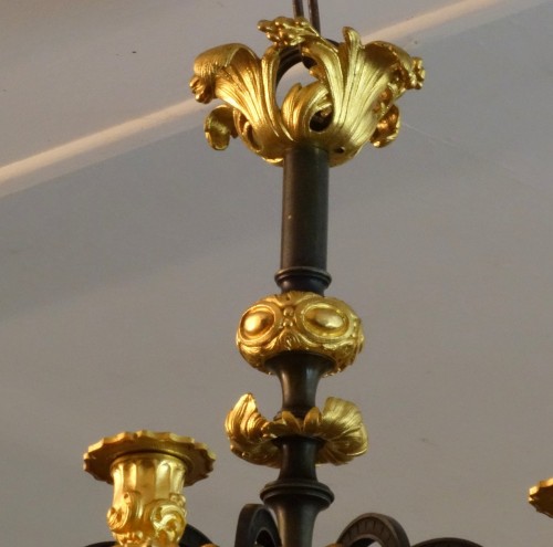 Restauration - Charles X - Chandelier With 12 Lights Restoration Period