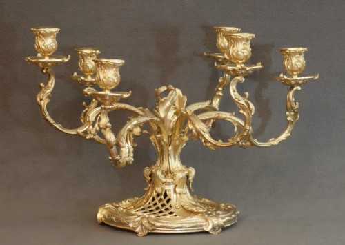 Pair Of Unusual Candelabras XIXth - 