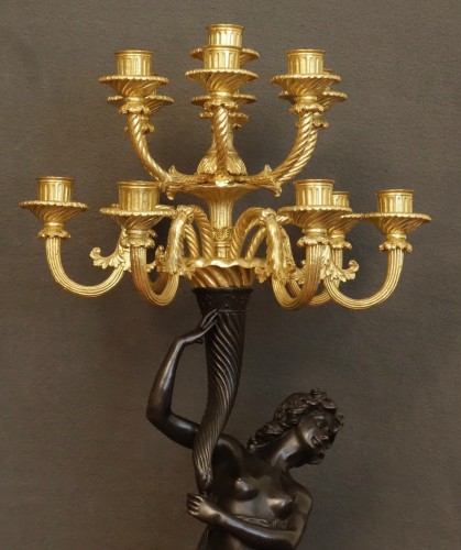 Luminaires Bougeoirs et Chandeliers - Paire d'importants candélabres à treize Feux 1783