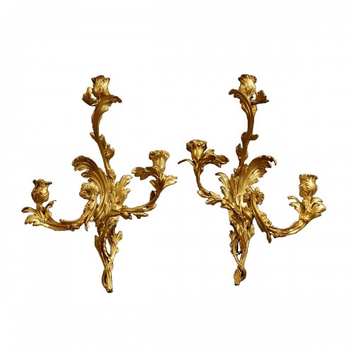 Set Of 3 pair of Rocaille style Wall Lights  circa 1740