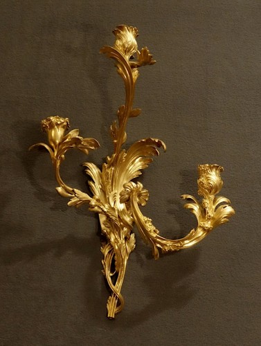 Lighting  - Set Of 3 pair of Rocaille style Wall Lights  circa 1740