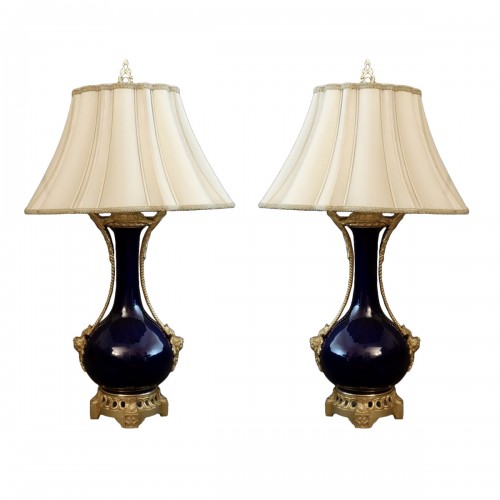 Pair Of Large Regulator Lamps 1840