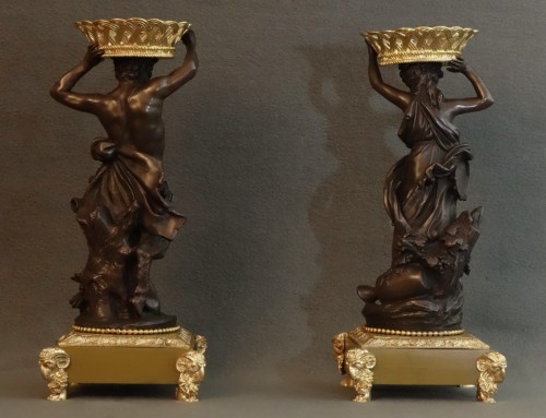 Paire de grandes tazzas vers 1850 - Objet de décoration Style Napoléon III