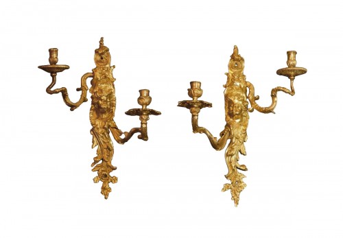 Pair Of Wall lights “ Putti Blowers” circa 1720