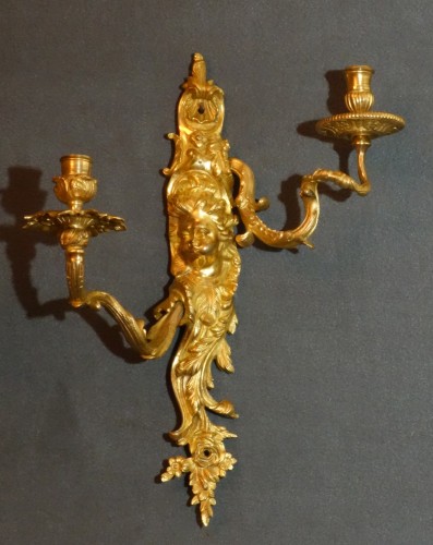 Luminaires Appliques - Paire d'appliques aux Putti souffleurs vers 1720