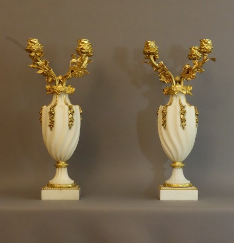 Paire de candélabres fin XIXe - Luminaires Style Napoléon III