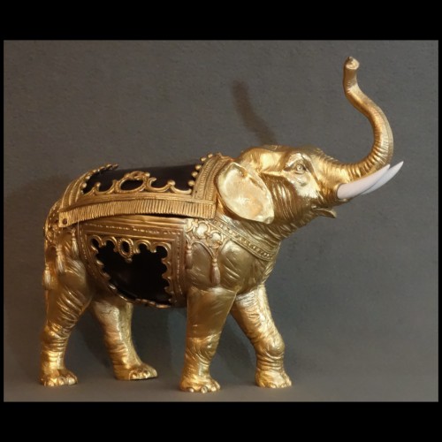 A late 19th century Elephant whose body opens to make a spice jar - 