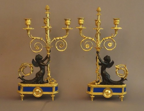 Luminaires Bougeoirs et Chandeliers - Paire de candélabres vers 1770