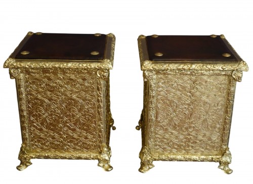 Paire de sgabelli Italiens du XIXe siècle