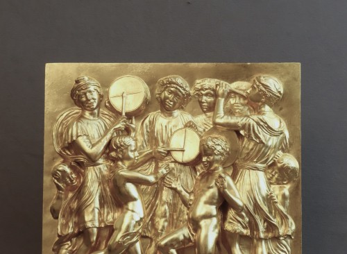 XIXe siècle - Important panneau en bronze de La Cantoria de Luca Della Robbia XIXe siècle