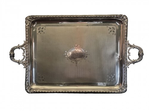Tray in sterling silver, late 19th century