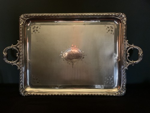 Tray in sterling silver, late 19th century - Antique Silver Style Napoléon III
