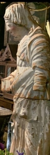 XVIIIe siècle - Sainte Anne éducatrice, statue en terre cuite polychrome du XVIIIe siècle