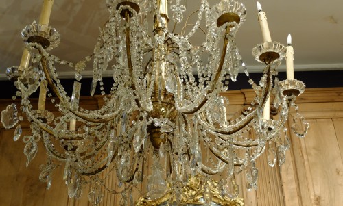 Directoire - Grand lustre en cristal à 12 lumières. Gênes XIXe siècle