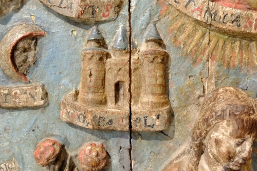 L'assomption de la Vierge - Panneau en bas relief Allemagne vers 1500 - Renaissance
