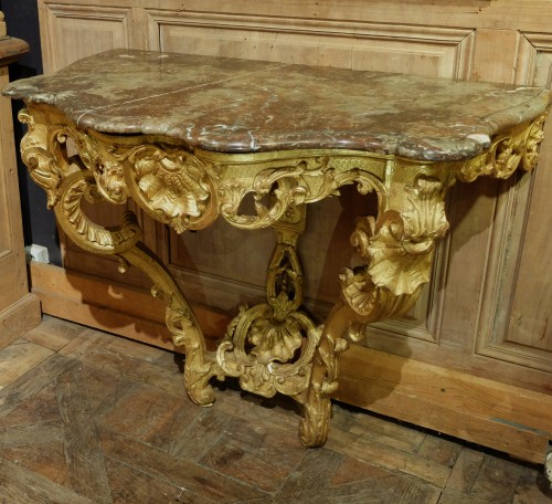 Console d'applique en bois sculpté et doré, époque Régence - Mobilier Style Régence