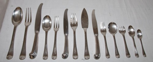 Antique Silver  - Puiforcat - &quot;Mazarin&quot; Sterling silver cutlery set 183 pieces, 1930