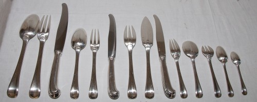 Puiforcat - &quot;Mazarin&quot; Sterling silver cutlery set 183 pieces, 1930 - 