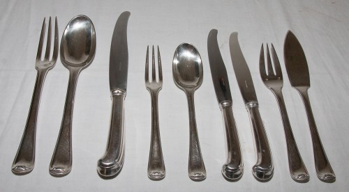 Puiforcat - &quot;Mazarin&quot; Sterling silver cutlery set 183 pieces, 1930 - 
