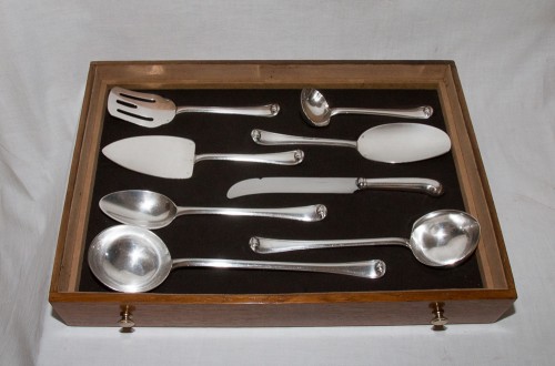 Antiquités - Puiforcat - &quot;Mazarin&quot; Sterling silver cutlery set 183 pieces, 1930