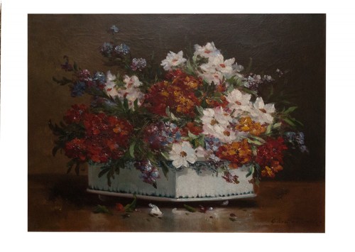 Bouquet de fleurs champêtres -  Gilbert Charles Martin (1839-1905) - Tableaux et dessins Style 