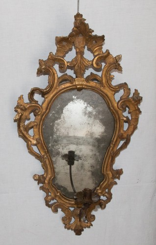 Miroirs, Trumeaux  - Paire de miroirs en bois doré, Italie époque XVIIIe