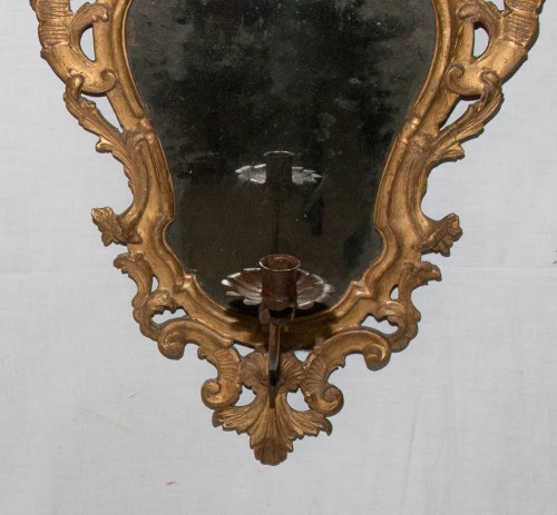 Paire de miroirs en bois doré, Italie époque XVIIIe - 