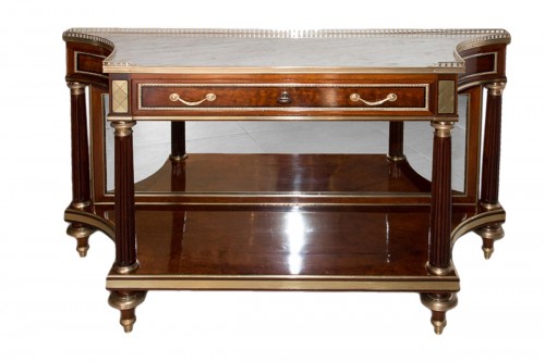 Console desserte en acajou d'époque Louis XVI