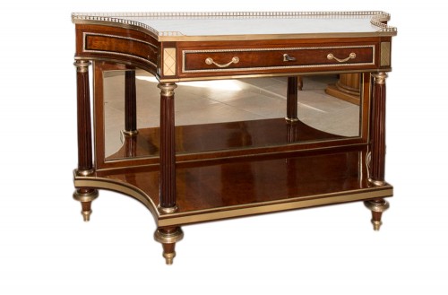 Console desserte en acajou d'époque Louis XVI - Mobilier Style Louis XVI