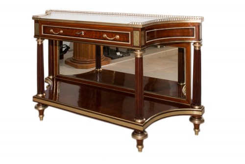 Mobilier Console - Console desserte en acajou d'époque Louis XVI