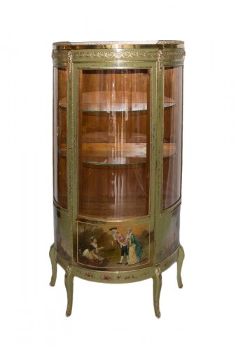 Vitrine à décor en Vernis Martin d'époque Napoléon III