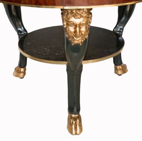 Mobilier Table & Guéridon - Guéridon têtes de Faunes époque Consulat