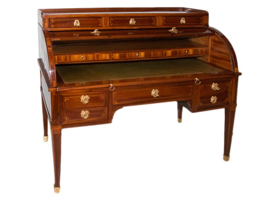 18th century - Louis XVI cylinder desk stamped Pierre MANTEL