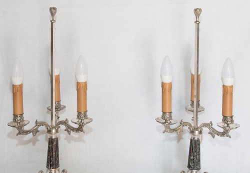 XIXe siècle - Paire de lampes bouillottes époque Restauration