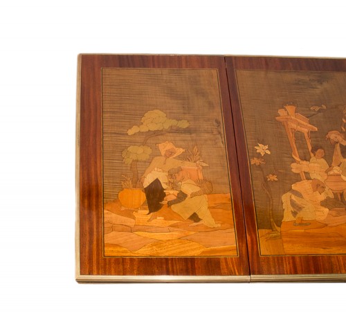 Antiquités - Dressing table in marquetry, late 19th century