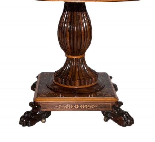 Mobilier Table & Guéridon - Guéridon en marqueterie époque Charles X