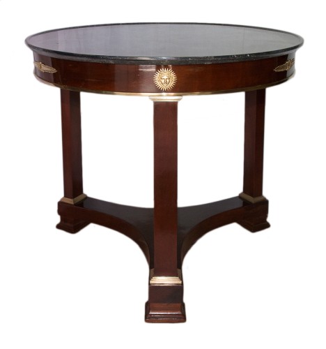 Antiquités - Mahogany pedestal table, Empire period