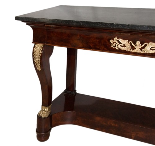 Antiquités - Mahogany console, Empire period