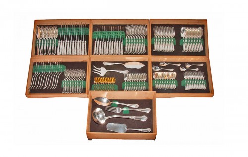 Flatware set in solid silver of 154 pieces - Italy mid 20th century