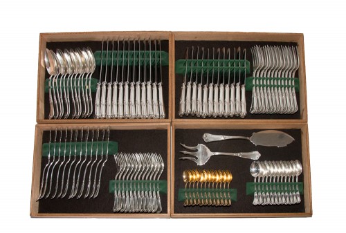 Flatware set in solid silver of 154 pieces - Italy mid 20th century - 