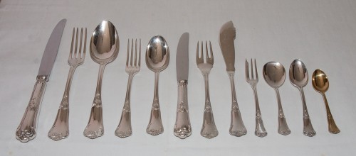 20th century - Flatware set in solid silver of 154 pieces - Italy mid 20th century
