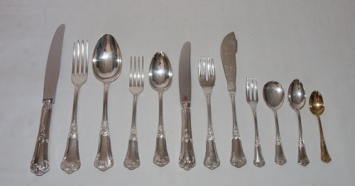 Flatware set in solid silver of 154 pieces - Italy mid 20th century - 